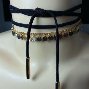 Black and Gold Choker Necklace